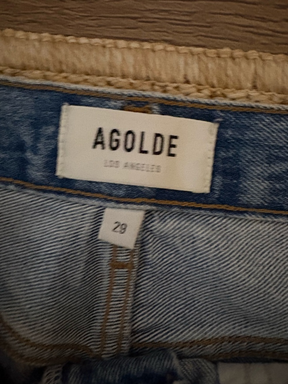 Agolde Light Blue Straight Jeans - Picture 2 of 3